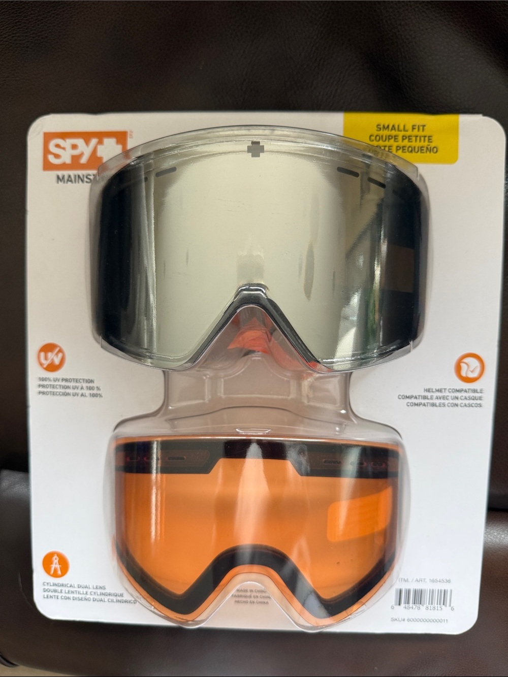 SPY Mainstay Goggle  with (2) Lenses - Silver Mirror & Orange -NWT